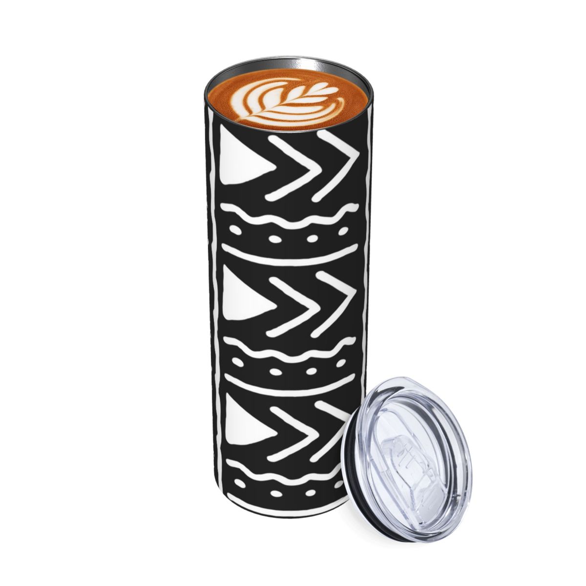 Tumbler 20Oz White - Черно-белый термос из нержавеющей стали с