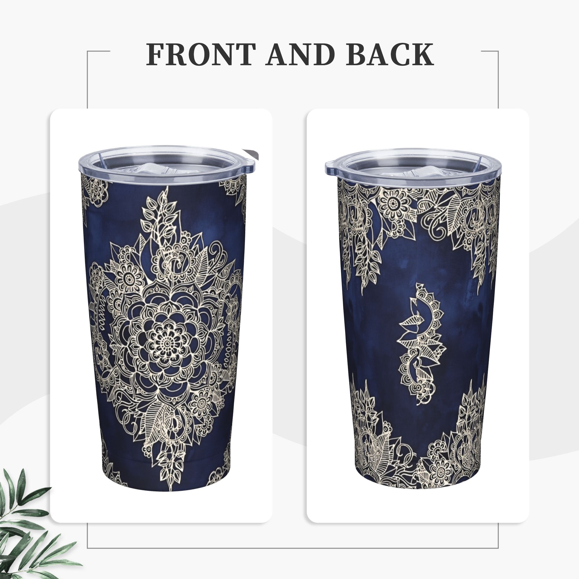 Богемская сине-белая кружка с  – обзор и цена Tumbler 20Oz White
